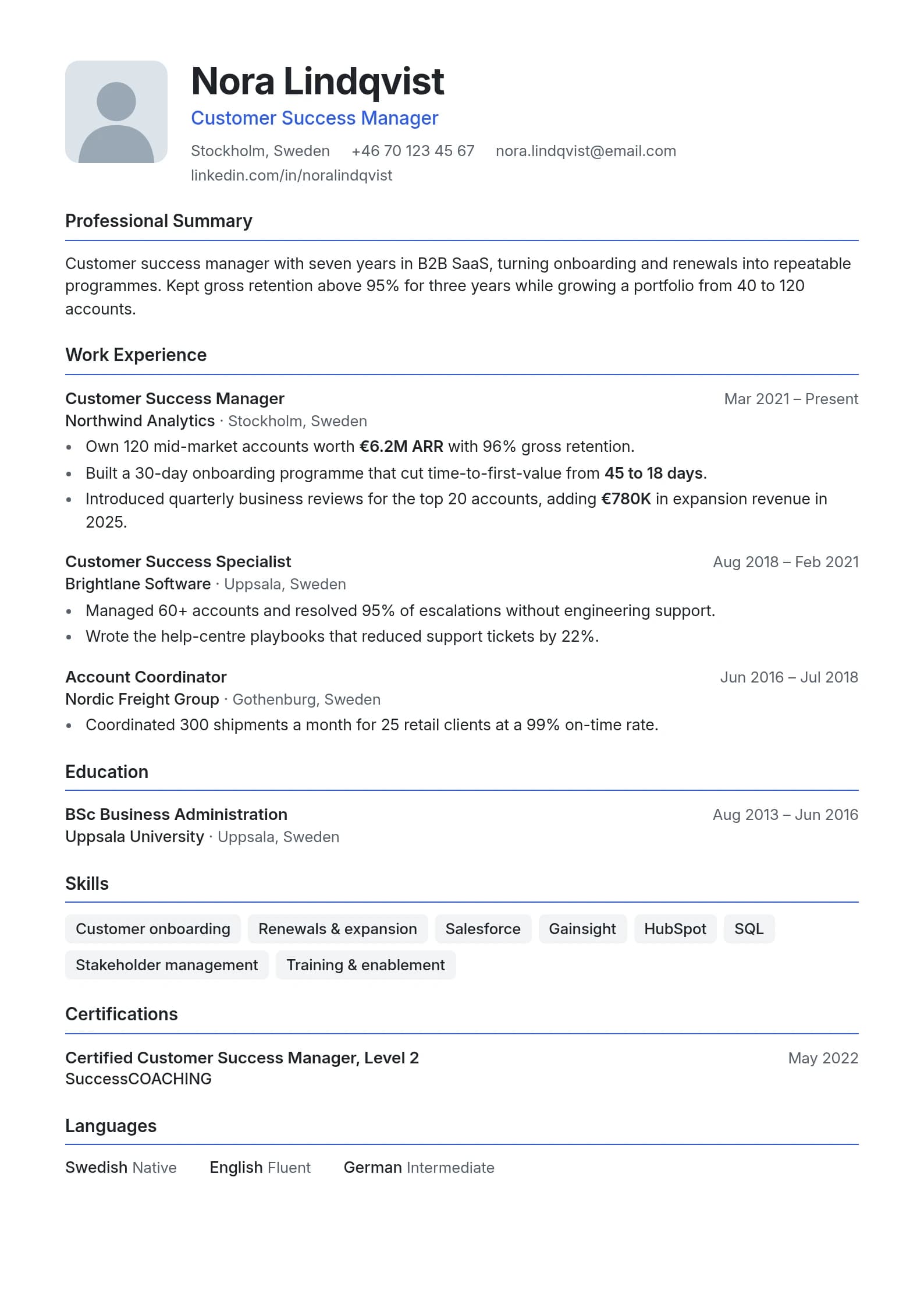 Geneva resume template